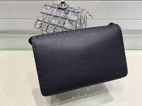 Fendi Bag Bugs Pouch in Black Roman Leather for Sale