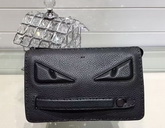 Fendi Bag Bugs Pouch in Black Roman Leather for Sale
