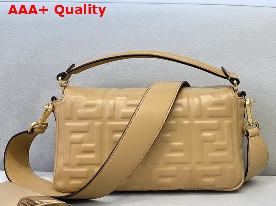 Fendi Baguette Bag in Beige Nappa Leather with Embossed FF Motif Replica