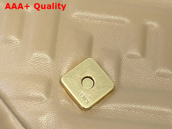 Fendi Baguette Bag in Beige Nappa Leather with Embossed FF Motif Replica