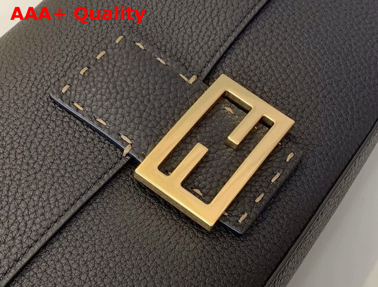 Fendi Baguette Bag in Black Romano Leather Replica