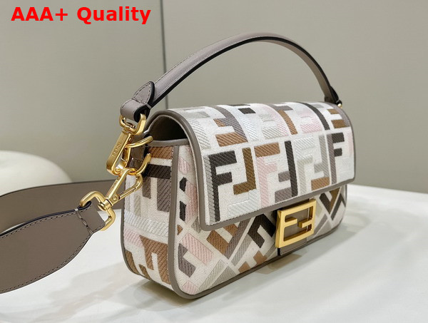 Fendi Baguette Bag in Multicolour Canvas with FF Embroidery Replica