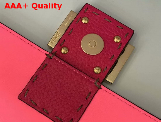 Fendi Baguette Bag in Rose Romano Leather Replica