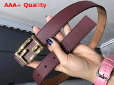 Fendi Baguette Belt in Burgundy Calfskin Replica
