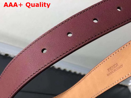 Fendi Baguette Belt in Burgundy Calfskin Replica