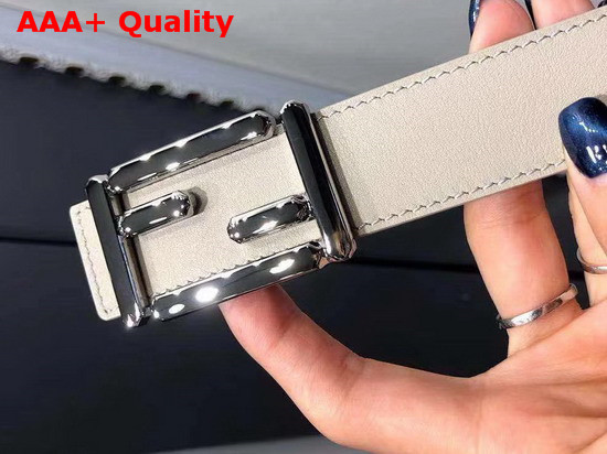 Fendi Baguette Belt in Light Grey Calfskin Replica