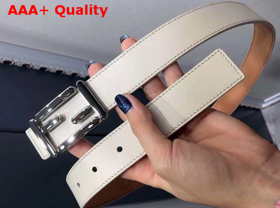 Fendi Baguette Belt in White Calfskin Replica