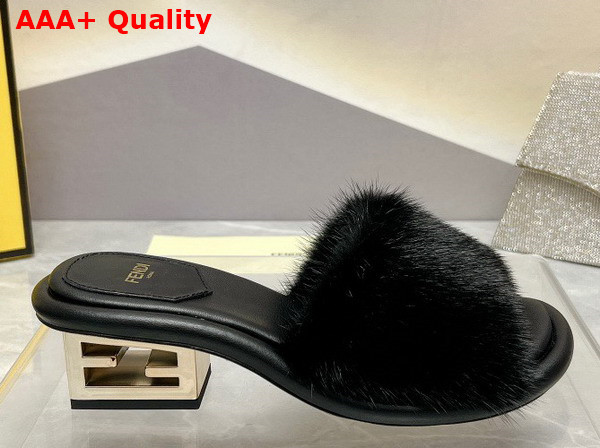 Fendi Baguette Black Mink Slides Replica