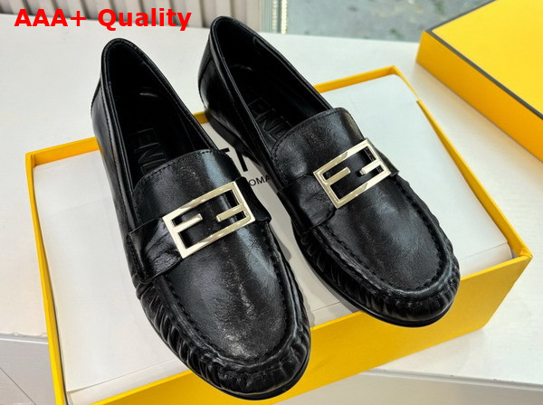 Fendi Baguette Black Nappa Leather Loafers Replica