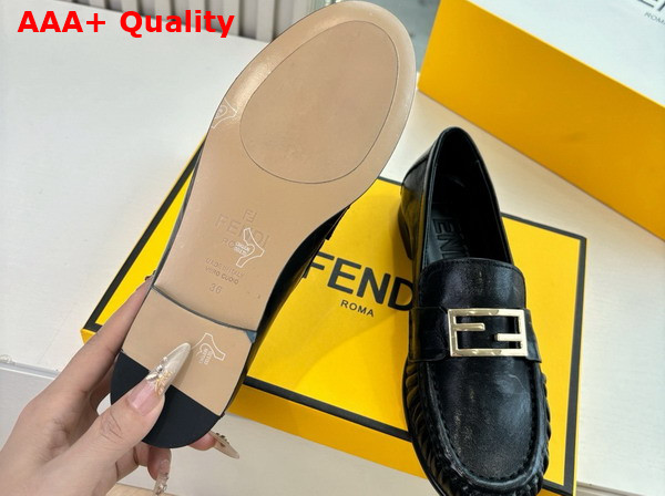 Fendi Baguette Black Nappa Leather Loafers Replica