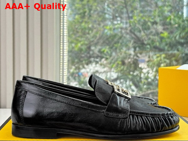 Fendi Baguette Black Nappa Leather Loafers Replica