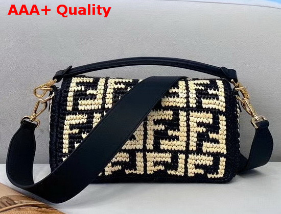 Fendi Baguette Black Raffia FF Bag Replica