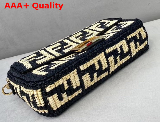 Fendi Baguette Black Raffia FF Bag Replica