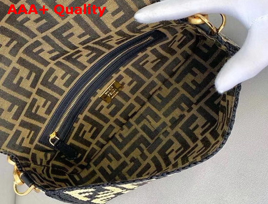 Fendi Baguette Black Raffia FF Bag Replica