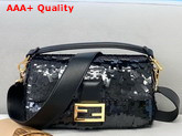 Fendi Baguette Black Sequined Bag Replica