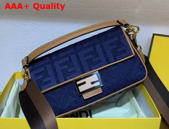 Fendi Baguette Blue Denim Bag Replica