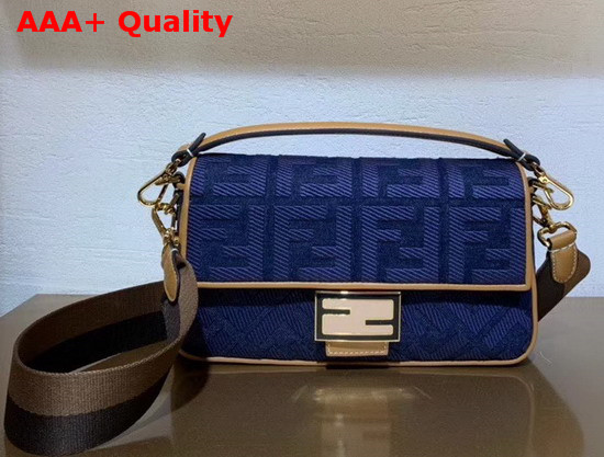 Fendi Baguette Blue Denim Bag Replica