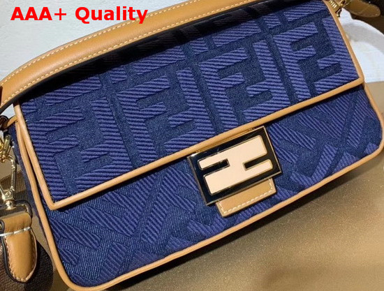 Fendi Baguette Blue Denim Bag Replica