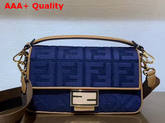 Fendi Baguette Blue Denim Bag Replica