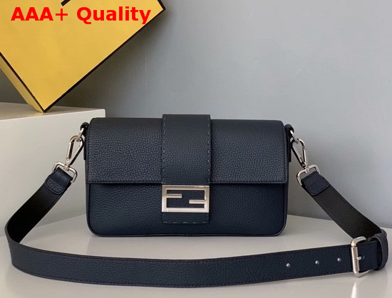 Fendi Baguette Blue Leather Bag Replica