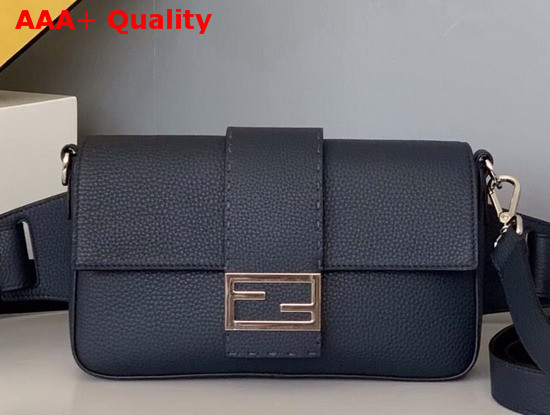 Fendi Baguette Blue Leather Bag Replica
