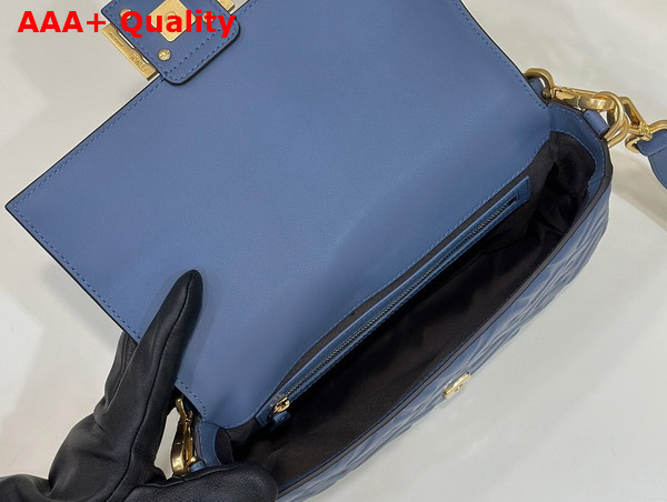 Fendi Baguette Blue Nappa Leather Bag Replica
