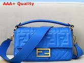 Fendi Baguette Blue Nappa Leather FF Bag Replica