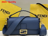 Fendi Baguette Blue Selleria Bag with Oversize Topstitching Replica
