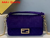 Fendi Baguette Blue Velvet Bag Replica