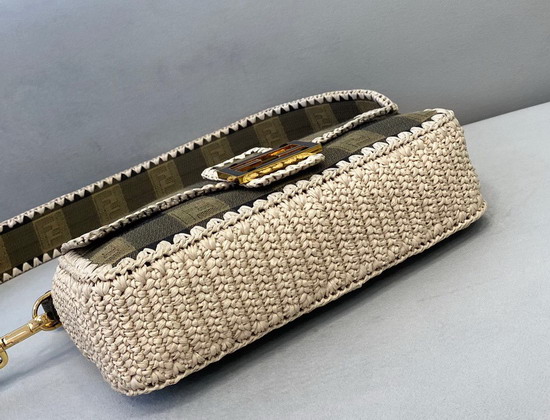 Fendi Baguette Brown Fabric Bag Replica