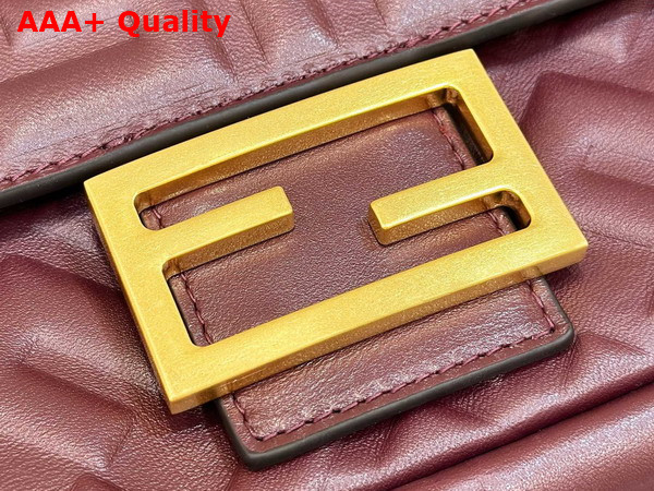 Fendi Baguette Burgundy Nappa Leather Bag Replica
