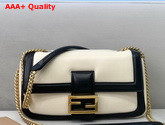 Fendi Baguette Chain Black and White Nappa Leather Bag Replica
