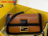 Fendi Baguette Chain Brown and Black Nappa Leather Bag Replica