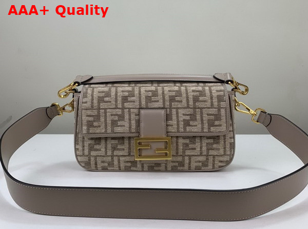 Fendi Baguette Dark Gray FF Tapestry Fabric Bag Replica