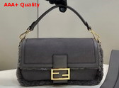 Fendi Baguette Dark Gray Sheepskin Bag Replica