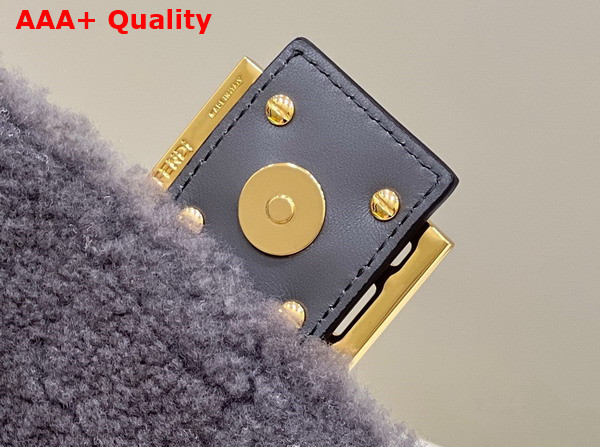 Fendi Baguette Dark Gray Sheepskin Bag Replica