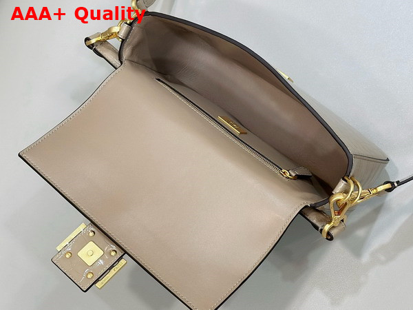 Fendi Baguette Dove Gray Crocodile Leather Bag Replica
