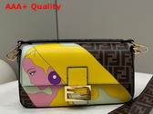 Fendi Baguette FF Glazed fabric Bag with Inlay Multicolor Replica