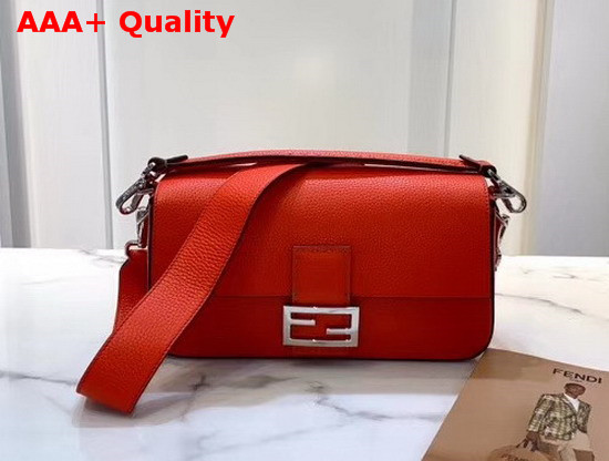 Fendi Baguette Fendi Roma Amor Leather Bag in Red Replica