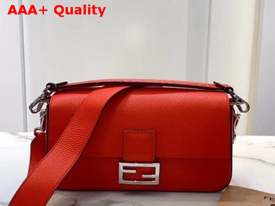 Fendi Baguette Fendi Roma Amor Leather Bag in Red Replica