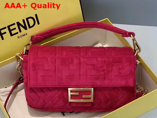 Fendi Baguette Fuchsia Velvet Bag Replica