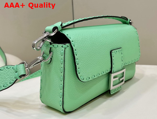 Fendi Baguette Green Selleria Bag with Oversize Topstitching Replica