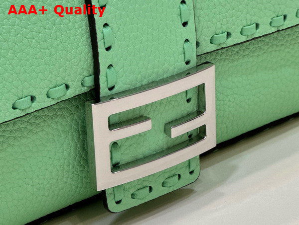 Fendi Baguette Green Selleria Bag with Oversize Topstitching Replica
