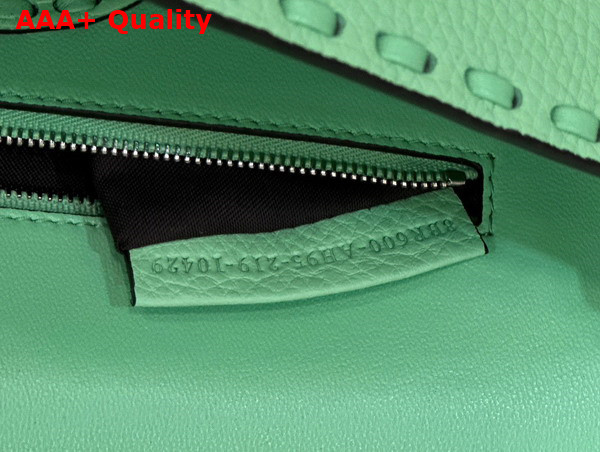 Fendi Baguette Green Selleria Bag with Oversize Topstitching Replica