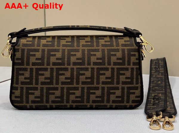Fendi Baguette Jacquard FF Fabric Bag in Brown Replica