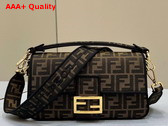 Fendi Baguette Jacquard FF Fabric Bag in Brown Replica