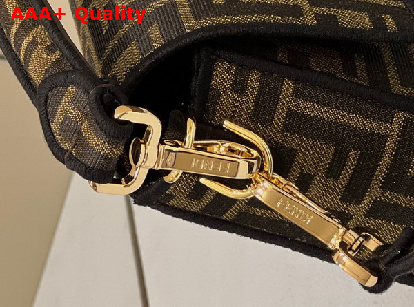 Fendi Baguette Jacquard FF Fabric Bag in Brown Replica