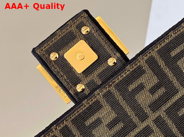 Fendi Baguette Jacquard FF Fabric Bag in Brown Replica