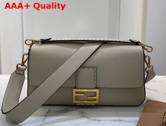 Fendi Baguette Large Bag in Beige Romano Leather Replica