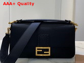 Fendi Baguette Large Bag in Black Romano Leather Replica
